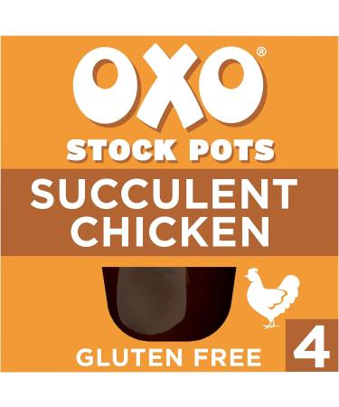 OXO Stock Pots Succulent Chicken With Garlic & Thyme With Real Meat Juices 4 x 20 g (80 g) - Buy Online on GoSupps.com