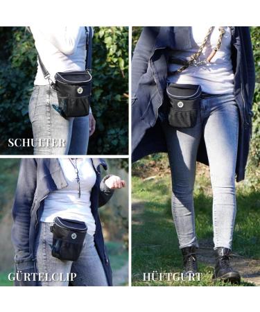 Gizzy Original Dog Treat Bag - One-Hand Open Fast Rewards Training & Puppy Education - Black with Rain Hood - Buy Online on GoSupps.com