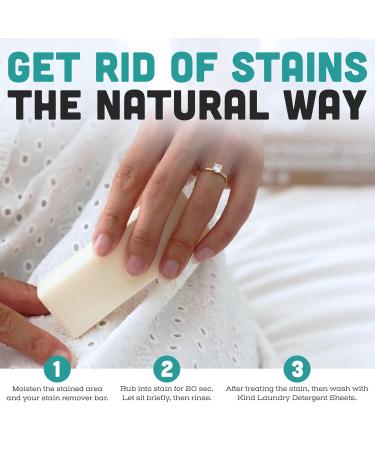 Kind Laundry Vegan Stain Remover Bar | Travel-Friendly Natural Laundry Solution | Gluten & Cruelty-Free Stain Remover for Clothes & Baby | 90g - Buy Online on GoSupps.com