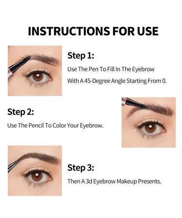 2024 Magic Eyebrow Pencil - 3D Waterproof Long-Lasting Microblading Contouring Pen (Dark Brown) - Shop Internationally - Buy Online on GoSupps.com