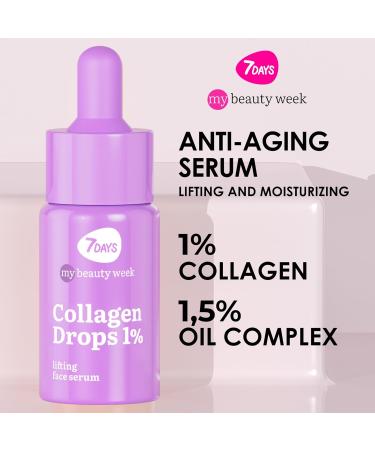 7DAYS Hydrating Face Serum with Collagen Korean Skincare for Lifting Firming and Deep Moisturizing Anti-Aging Serum for Wrinkles and Skin Elasticity Almond & Jojoba Oils All Skin Types - Buy Online on GoSupps.com