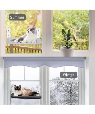 Cat Window Perch for Indoor Cats - Foldable Cat Hammock with 4 Sturdy Suction Cups | Supports up to 40 Pounds | Includes 2 Replaceable Covers - Buy Online on GoSupps.com