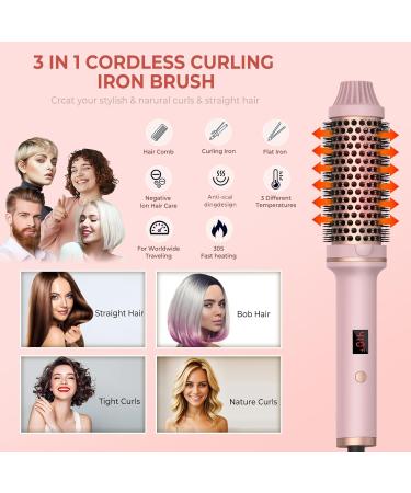 Thermal Brush 1.5 in Curling Brush Curling Iron Heated Curling Brush Ceramic Tourmaline Ionic Curling Comb 110-240V Travel Curling Iron LCD Display 10 Temperatures Heated Round Brush Volumizing Brush - Buy Online on GoSupps.com