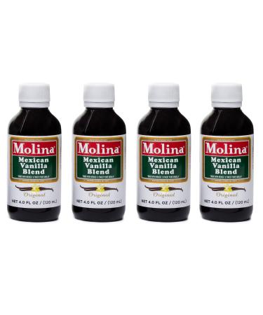 Molina Mexican Pure Vanilla Blend 16oz (4 Pack of 4oz Bottles)