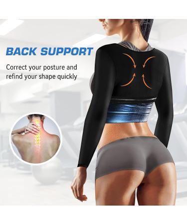 Women's Weight Loss Sauna Suit Shirt Jacket | Long Sleeve Sweat Vest | Blue Medium - Buy Online on GoSupps.com