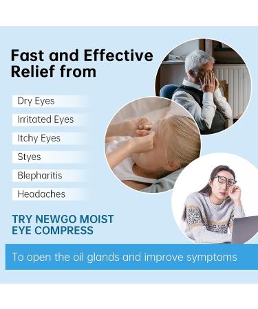 NEWGO Moist Heat Eye Compress - Microwaveable Hot Eye Mask for Irritated Eyes and Dry Eyes - Blue - Buy Online on GoSupps.com