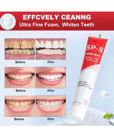 SP-8 Ultra Whitening Probiotic Toothpaste - Deep Cleaning & Stain Removal for Fresh Breath | International Shipping - Buy Online on GoSupps.com