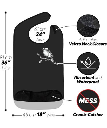 Classic BIB Designs Essl tchen for Adults - Washable & Reusable 3-Pack with Crumbs Catcher - Unisex Bird Motif Clothing Protection - Buy Online on GoSupps.com