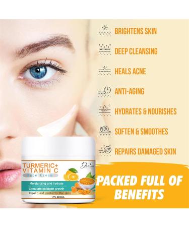 Vitamin C Face Cream - Vitamin C Cream with Hyaluronic Acid 50ml - Face Moisturiser to Nourish Skin - Smooth Lines & Boost Glow - With Vitamin C and Super Citrus For Radiant - Healthy Skin - Buy Online on GoSupps.com