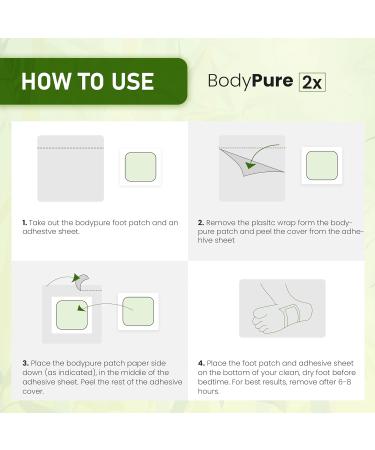 Buy BodyPure2x Deep Cleansing Foot Pads | Bamboo Foot Patches Made in USA | Twice the Potency | Testing Available - Buy Online on GoSupps.com