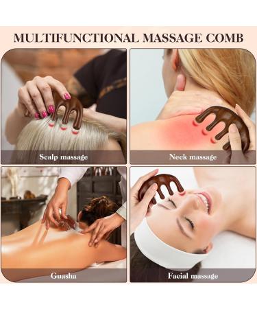 Buy Amaxiu Wooden Scalp Massage Comb | Natural Sandalwood No Static Wide Teeth Gua Sha Tool for Men & Women - Buy Online on GoSupps.com
