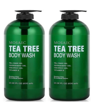 Tea Tree Body Wash & Shower Gel with Vitamin E for Jock Itch, Eczema, Ringworm, Body Odor, Acne, Body Wash Women & Men with Added Body Oils, LARGE 20.2 FL Oz Bottle (Tea Tree, Pack of 2) Tea Tree 20.28 Fl Oz (Pack of 2) - Buy Online on GoSupps.com