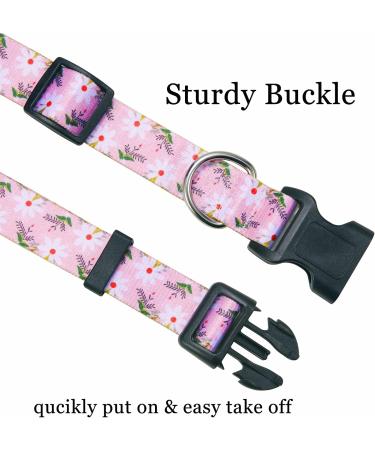 Mihqy Adjustable Dog Collar - Soft Comfort Design with Bohemian Flowers for Small Medium & Large Dogs | XS Size (20-30 cm Neck) - Buy Online on GoSupps.com