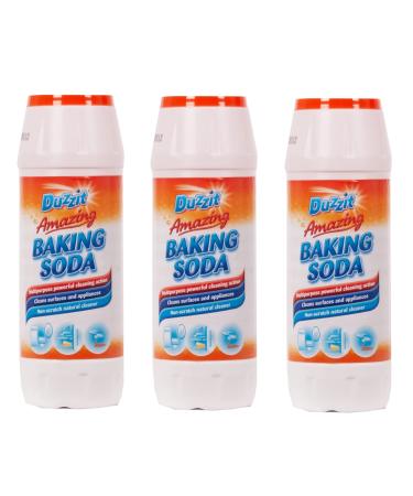 3 x Baking Soda Multipurpose Natural Cleaner Powerful Stain Remover Cleans Surfaces and Appliances Sinks Drains 500g