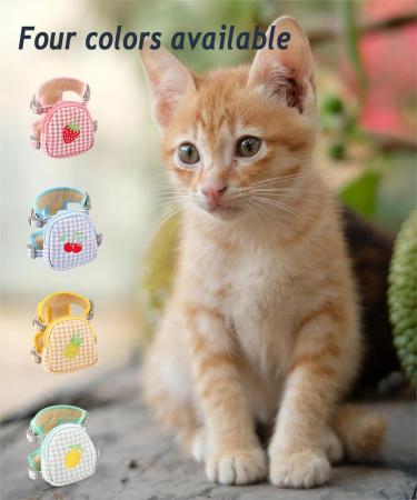 Escape-Proof Cat Harness Set for Walking Adjustable cat traction rope with backpack Kitten Harness&Lead Set Outdoor Walking Vest for Cute Cats and Small Dogs Yellow S - Buy Online on GoSupps.com