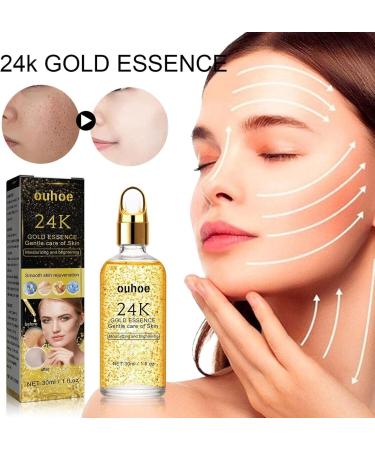  Bexdug 24K Gold Essence for Face 24K Pure Gold Serum for Face Golden Facial Serum for Face Line Day and Night Reactivates Young Skin - Buy Online on GoSupps.com