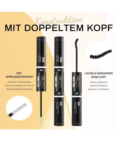 Quewel Eyelash Glue & Remover Kit - Individual & Cluster Eyelash Extensions - DIY Lash Bond Seal - Clear 1 Piece - Buy Online on GoSupps.com