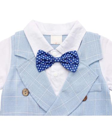 AmzBarley Baby Boys Gentlemans Outfit Suit | Blue Tuxedo Rompers | 3-4 Years - Buy Online on GoSupps.com