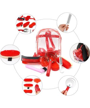 MUALROUS Horse Grooming Kit 10 Pcs Professional Horse Grooming Care Kit Equestrain Brush Curry Comb Horse - Buy Online on GoSupps.com