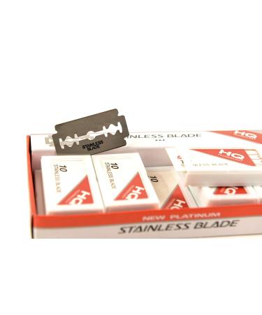 Buy 100 PACK Double Edge Stainless Steel Razor Blades - Men's Safety Razor Blades for a Precise Smooth Shave - Ideal for Barbershops - International Shipping Available - Buy Online on GoSupps.com