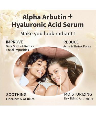Alpha Arbutin Face Serum - 30ML Anti-Aging & Hydrating Serum for Acne Dark Spots & Fine Lines - 2% HA for Women - Buy Online on GoSupps.com