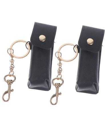 GALPADA 2pcs Holder Lipstick Organizer Bag Lipstick Case Lip Balm Case Lipstick Keychain Small Ladies Wallet Mini Makeup Bag Leather Lipstick Organizer Key Chains Lip Balm Pouch Pocket