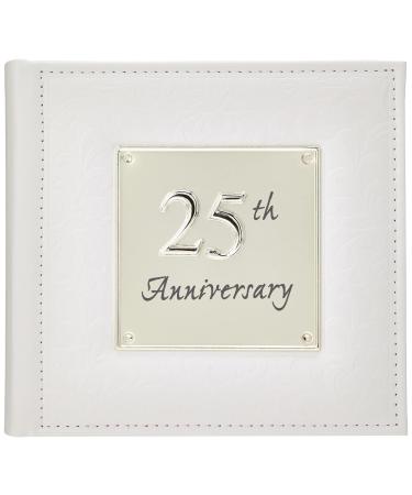 Joe Davies 25th Wedding Anniversary Deluxe Photo Album, White, Size 6x4"