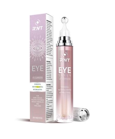 5% Caffeine Eye Cream & Under Eye Serum for Dark Circles and Puffiness 360 Massage Roller Ball Eyes Treatment Serum Reduces Wrinkles Fine Lines for Women Purple