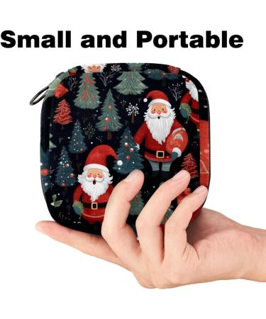 Women Bands Storage Bag - Merry Christmas Pattern Travel Makeup Organizer & Menstrual Cup Pocket - High Capacity 1 Count - Buy Online on GoSupps.com