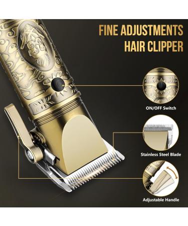 Premium Hair Clippers for Men - T-Blade Nose Hair Trimmer & Foil Shaver Kit with LCD Display (Bronze) - Zero Gap Haircutting Set for Barbers - Buy Online on GoSupps.com