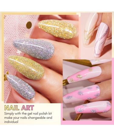 Makartt Liner Gel Nail Polish 2 Colors Glitter Silver Golden Gel Nail Art Paint Soak Off UV Curing Built in Thin Nail Brush DIY Art Design Home & Nail Salon Manicure Drawing Kit 2 Colors Glitter Collection 8 ml-(Pack of Two) - Buy Online on GoSupps.com