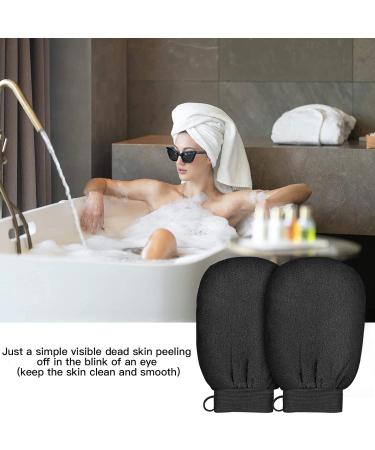 Peeling Glove Body Set - 2pc Dewy Hours Exfoliating Massage & Hammam Shower Sponge for Skin - Black Body & Face Scrub - Buy Online on GoSupps.com