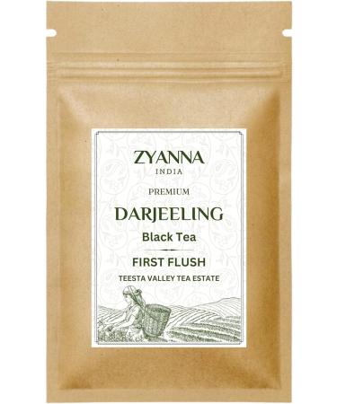 ZYANNA Darjeeling Tea First Flush - 100g Single Estate Whole Leaf Black Tea with Floral Notes | Teesta Valley Tea Estate - Buy Online on GoSupps.com