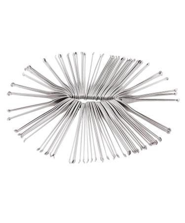 Qtqgoitem 100 Pcs Earpicks Ear Wax Remover Curette Tool Silver Tone 2.2 (Model: 1ad c6b df7 dde 704)