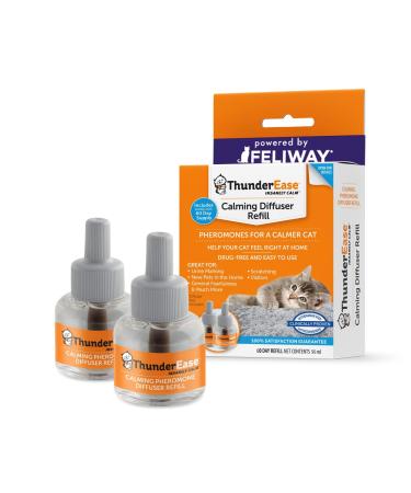 ThunderEase Cat Calming Pheromone Diffuser Refill | Powered by FELIWAY | Reduce Scratching, Urine Spraying, Marking, and Anxiety 60 Day Supply