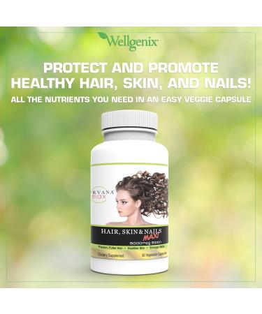 Wellgenix Purvana Max Hair Skin & Nails Vitamin Capsules Double Strength Biotin 5000MCG Fo-Ti Root VIT A & B Folic Acid (2 Pack) - Buy Online on GoSupps.com