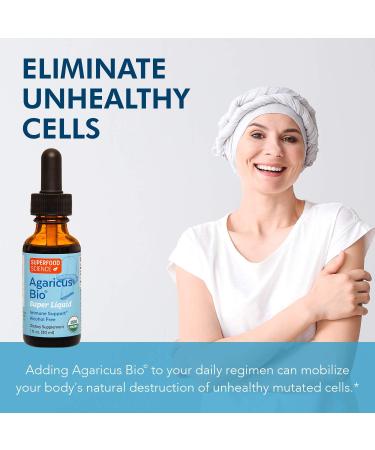 Agaricus Bio Super Liquid Organic Mushroom Supplement - 30ml Tincture with Beta Glucan for Immune Support | Agaricus Blazei Murill Extract for Mushroom Coffee and H2O - Buy Online on GoSupps.com