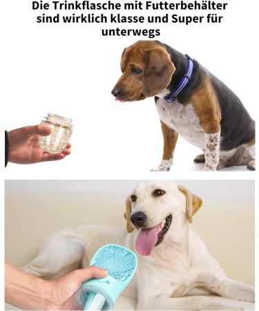 550ml Dog Drinking Bottle & Food Mug - Portable Water Bottle & Bowl for Dogs - Ideal for Travel - Buy Online on GoSupps.com