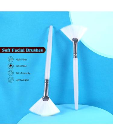 Soft N Style Taklon Fan Mask Brush - Acid Applicator for Glycolic Peel & Masques (4-Pack White) - International Shipping Available - Buy Online on GoSupps.com