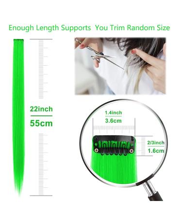 26 PCS Multi-Color Party Highlights Clip in Hair Extensions - 22 inch Synthetic Hairpieces for Girls, Women, Kids - Halloween Accessory - 13 Color Options - Buy Online on GoSupps.com