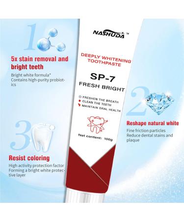 SP7 Probiotic Whitening Toothpaste - Ultra Stain Removal & Deep Cleaning Care for Bright Smiles - Buy Online on GoSupps.com