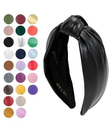 YETASI Black Leather Knotted Headband for Women - Stylish Fix for Messy Hair Days - Buy Online on GoSupps.com