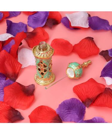 Healifty Refillable Vintage Perfume Bottles - 12ml Empty Essential Oil Container | Elegant Wedding Gifts in Gold & Green - Buy Online on GoSupps.com
