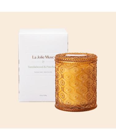 La Jolie Muse Sandalwood & Patchouli Scented Candle - 8 oz Luxury Soy Wax Candle for Home - 55 Hour Burn Time - Buy Online on GoSupps.com