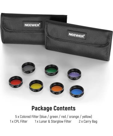 Neewer 1.25 Telescope Moon & CPL Filter + 5 Color Filters Set for Enhanced Lunar & Planetary Observation - Buy Online on GoSupps.com