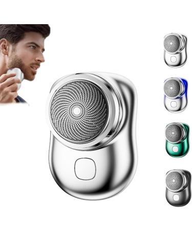 Electric Razor for Men Waterproof Powerful Storm Shaver Pocket Portable Electric Shaver Mini-Shave Portable Electric Shaver Silver