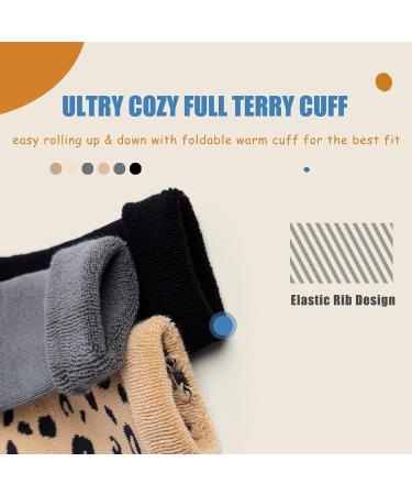 Moon Tree Baby Non Slip Winter Socks 6 Pairs, Animal Grain Mix, 2-4 Years, Boys & Girls Warm Thick Towelling Socks with Grips - Buy Online on GoSupps.com