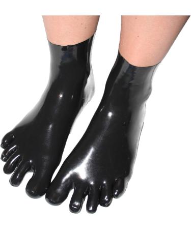 Rubberfashion Latex Toe Socks - Short Ankle Stockings for Men & Women - 0.4mm Black - Buy Online on GoSupps.com