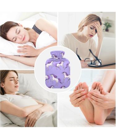 Purple Unicorn Children's Hot Water Bottle with Soft Cover - Warm Winter Relief for Bed Hands Neck & Shoulders - 1L | International Shipping - Buy Online on GoSupps.com