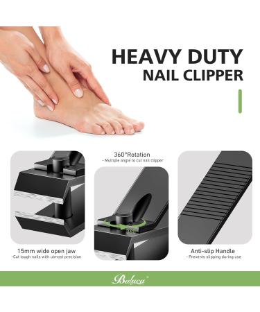 Heavy Duty Straight Blade Nail Clippers for Thick Toenails Professional Stainless Steel Fingernail Toenail Clippers Trimmers - Thick Wide Jaw Toe nail Clippings for Seniors Men & Women (Black) - Buy Online on GoSupps.com